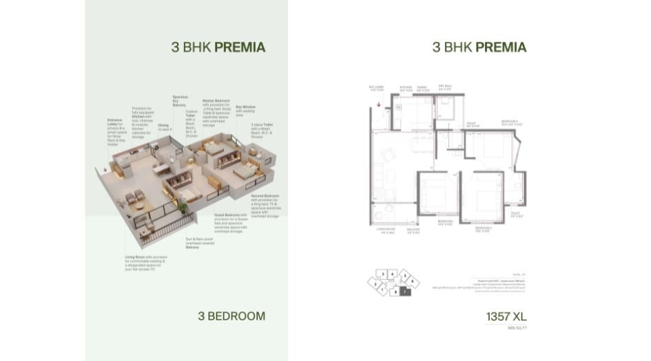 Siddhashila-Eevva-Floor-Plan-3 BHK-969 Sqft